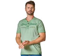 Henleyshirt CASAMODA "CASAMODA Henley Print", Herren, Gr. XL, blau (türkis), 100% Baumwolle, Shirts (91681006-XL) türkis