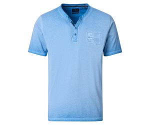 Henleyshirt CASAMODA "CASAMODA Henley uni", Herren, Gr. 3XL, blau (hellblau), 100% Baumwolle, Shirts (98139717-XXXL) hellblau