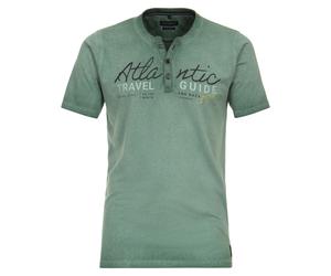 Henleyshirt CASAMODA "CASAMODA Henley uni", Herren, Gr. M, grün, 100% Baumwolle, Shirts (15203749-M) grün