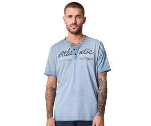 Henleyshirt CASAMODA "CASAMODA Henley uni", Herren, Gr. XL, blau (hellblau), 100% Baumwolle, Shirts (61556063-XL) hellblau