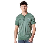 Henleyshirt CASAMODA "CASAMODA Henley uni", Herren, Gr. XL, grün, 100% Baumwolle, Shirts (28039218-XL) grün