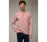 Langarmshirt STREET ONE MEN, Herren, Gr. L (42), rot (faded rot), Web, 60% Baumwolle, 40% Polyester, meliert, normal normal, Rundhals, Bündchen, Shirts Langarmshirt, bestehend aus einem Materialmix (4
