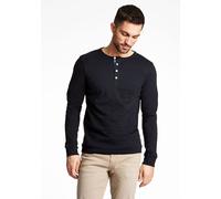 Lindbergh Blue Slim Fit Longsleeve schwarz, Einfarbig