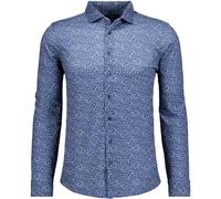 Henleyshirt RAGMAN, Herren, Gr. S, blau, floral, 900, Popeline, 70% Baumwolle 30% Polyester, regular fit, ohne Ausschnitt, Shirts (10157126-S) blau, floral, 900