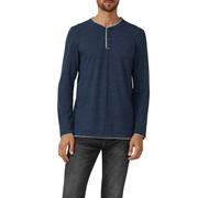 Henleyshirt S.OLIVER, Herren, Gr. 3XL, blau, Jersey, Obermaterial: 55% Baumwolle, 45% Polyester, unifarben mit Farbeinsatz, regular fit hüftbedeckend, Rundhals, Shirts, mit Kontrast-Details (36353414-
