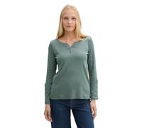 Langarmshirt mit Bio-Baumwolle off white green small stripe - Gr. - L