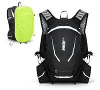 HENMI Fahrradrucksack 16L Ultraleicht & Atmungsaktiv 0,46kg - Kleiner Rucksack mit XPE Rückenbelüftung & Trinkblasenfach, Helmnetz & Regenhülle für MTB Radfahren Cityrad Trekkingrad Rucksack