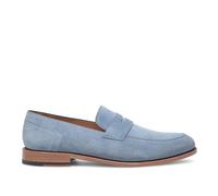 Loafer HENRY STEVENS "Marshall PL Businessschuh", Herren, Gr. 44, blau (blaugrau), Kalbsvelours, Schuhe Loafer, Herren Halbschuhe Leder handgefertigt, Anzugschuhe Slipper (31284036-44) blaugrau