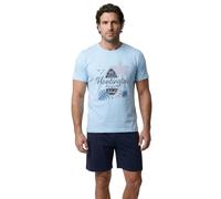 Henry Terre Herren Pyjama Kurz Schlafanzug Set Kurzarm Pyjama Shorty Beach aus Baumwolle Übergröße M-5XL Sommerschlafanzug