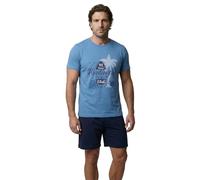 Henry Terre Herren Pyjama Kurz Schlafanzug Set Kurzarm Pyjama Shorty Beach aus Baumwolle Übergröße M-5XL Sommerschlafanzug
