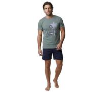 Henry Terre Herren Pyjama Kurz Schlafanzug Set Kurzarm Pyjama Shorty Beach aus Baumwolle Übergröße M-5XL Sommerschlafanzug