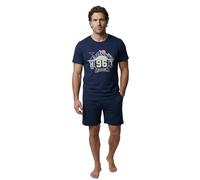 Henry Terre Herren Pyjama Set 2 TLG. Shorty Colorado 96 Übergröße Baumwolle, Farbe:Navy, Größe:XL
