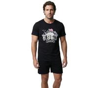 Henry Terre Herren Pyjama Set 2 TLG. Shorty Colorado 96 Übergröße Baumwolle, Farbe:Schwarz, Größe:M