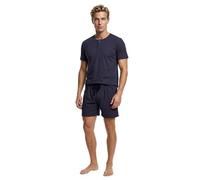 Henry Terre Herren Pyjama Set Kurz Shorty Robin Nightwear Schlafanzug M-5XL Baumwolle Shorts mit dezentem Print & unifarbenes Kurzarm-Shirt Sportliches Design, Farbe:anthrazit, Größe:L
