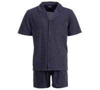 Henry Terre Herren Pyjama Shorty Karl mit Karo-Muster Schlafanzug Set M-5XL Baumwolle durchgeknöpft Shorts & Kurzarm-Shirt Elegantes Design Sommerschlafanzug, Farbe:anthrazit, Größe:XXL