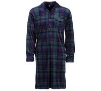 Henry Terre Herren Velour Nachthemd Langarm mit Umschlagmanschette Holzfäller- Design Brusttasche Knopfleiste Größe M-3XL Baumwollmix, Farbe:Magenta, Größe:L