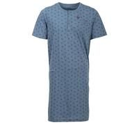 Henry Terre Nachthemd Herren Kurzarm Brush Brusttasche Knopfleiste Größe M-3XL, Farbe:hellblau, Größe:XL