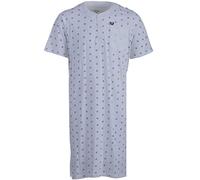 Henry Terre Nachthemd Herren Kurzarm Brusttasche Rundhals Knopfleiste M-XXL Schlafshirt, Farbe:weiß, Größe:M