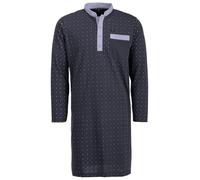 Henry Terre Nachthemd Herren Langarm Punkte Brusttasche Schlafshirt Größe M-3XL, Farbe:anthrazit, Größe:M