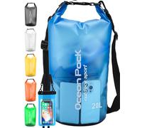 Henrycares Dry Bag wasserdichte Tasche, 20L 10L 5L 2L Wasserdichter Packsack mit 2 Schultergurt und 1 Wasserfester Handyhülle, Schwimmen, Baden, Strand, Kanu, Stand Up Paddling, Tauchen