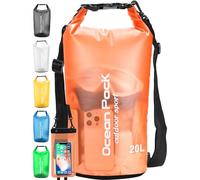 Henrycares Dry Bag wasserdichte Tasche, 20L 10L 5L 2L Wasserdichter Packsack mit 2 Schultergurt und 1 Wasserfester Handyhülle, Schwimmen, Baden, Strand, Kanu, Stand Up Paddling, Tauchen