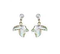 HEOXIN Versilberte Ohrringe für Damen, funkelnde Zirkonia-Intarsien, Perlen verziert blumenförmiger Anhänger Ohrhänger Schmuckgeschenke Hypoallergen Vintage Hochzeit Modeschmuck Valentinstag Mädchen