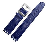HEPUP 17 mm 19 mm echtes Kalbsleder-Armband für Swatch-Uhrenarmband Herren und Damen, Alligator-Muster, Uhrenarmband, Zubehör, 19 mm, Achat