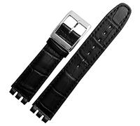 HEPUP 17mm 19mm Echtes Kalbsleder Handgelenk Strap Für Swatch Uhr Band Männer Frauen Alligator Muster Armband Uhrenarmband Zubehör, 17 mm, Achat