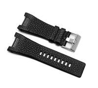 HEPUP 32 x 17 mm echtes Leder mit Edelstahl-Verschluss Uhrenarmband für Diesel DZ4246 DZ1273b Armband, 32-17mm black clasp, Achat