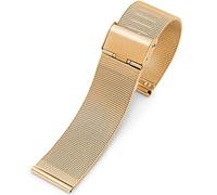 HEPUP Edelstahl-Uhrenarmband 8/10/12/13/14/15/16/17/18/19/20/21/22/23/24 mm Silbernes Mesh-Armband 304 Edelstahlband (Farbe: Roségold, Größe: 13 mm)