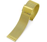 HEPUP Edelstahl-Uhrenarmband 8/10/12/13/14/15/16/17/18/19/20/21/22/23/24 mm Silbernes Mesh-Uhrenarmband 304 Edelstahlband (Farbe: Gold, Größe: 23 mm)