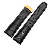 HEPUP Für MAURICE LACROIX Eliros Uhrenarmband Erste Schicht Kalbsleder 20mm 22mm mit Faltschließe Schwarz braun kuh echtes Lederband, 20 mm, Achat