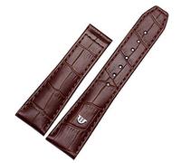 HEPUP Für MAURICE LACROIX Eliros Uhrenarmband Erste Schicht Kalbsleder 20mm 22mm mit Faltschließe Schwarz braun Kuh echtes Lederarmband (Farbe: Brwon ohne Schnalle, Größe: 20mm)
