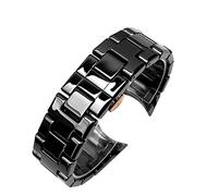 HEPUP Keramik-Armband für Armani AR1451 AR1452 AR1400 AR1410 Uhrenarmband mit Edelstahl-Schmetterlingsschließe, 22 24 mm Uhrenarmbänder, Achat