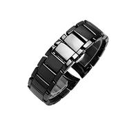 HEPUP Keramik-Armband für Armani AR1451 AR1452 AR1400 AR1410 Uhrenarmband mit Edelstahl-Schmetterlingsschließe, 22 24 mm Uhrenarmbänder, Achat