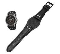 HEPUP Uhrenarmband aus echtem Leder für Fossil CH2592 CH2564 CH2565 CH2891CH3051 22 mm Herrenarmband mit Nietenstil