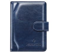 Herain Reisepasshülle und Hülle - Familienreise-Kombination mit Reisepass und Impfkartenhalter, D-Magnetverschluss, D-Dunkelblau, Magnetverschluss