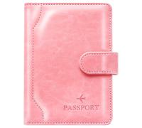 Herain Reisepasshülle und Hülle - Familienreise-Kombination mit Reisepass und Impfkartenhalter, D-Magnetverschluss, rosa, Magnetverschluss