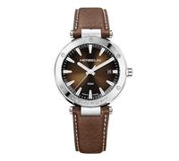 Herbelin Newport Armbanduhr, braunes Zifferblatt, Leder, Braun