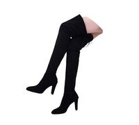 Herbst und Winter neue dicke mit High Heels Mode Seite Reißverschluss Damenstiefel in Europa und den Vereinigten Staaten hohe Stiefel Außenhandel Overknee-Stiefel