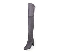 Herbst und Winter neue dicke mit High Heels Mode Seite Reißverschluss Damenstiefel in Europa und den Vereinigten Staaten hohe Stiefel Außenhandel Overknee-Stiefel