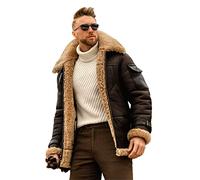 Herbst und Winter Pelz Herren Mantel Verdickte Jacke Männer Oberbekleidung, coffee, XL