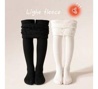 Herbst/Winter 1/2 Stücke Mädchen/Baby/Kleinkind Thermisch gefütterte verdickte Leggings/Strumpfhosen, klassische minimalistische warme gerippte Strump