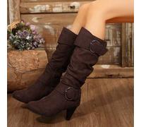 Herbst/Winter 2025 2024 Neue modische & vielseitige bestickte Ankle Boots, Chelsea Boots, Kniehohe Stiefel, Braune Stiefel, Kitten Heels