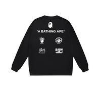 Herbst Winter Minimal AFFE Avatar Cartoon Druck Teenager Set Locker Sweater Trend Männer Und Frauen Plush Schwarz-Weiß-Grau Sweater-Color-1||s