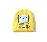 Herbst-Winter-Strickmütze mit Cartoon-Motiv „Adventure Time“ für Damen und Herren (Gelb)