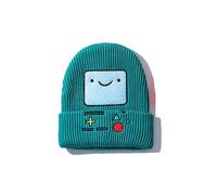 Herbst-Winter-Strickmütze mit Cartoon-Motiv „Adventure Time“ für Damen und Herren (Marineblau)