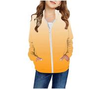 Herbstjacke Kinder - Mädchen Herbst und Winter Farbverlauf Patch Tasche Reißverschluss Sweatshirt Kapuzen Strickjacke