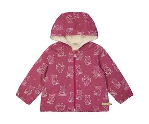 Herbstjacke Plüsch gefüttert Eulen altrosa 74/80