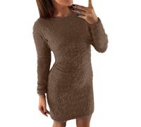 Herbstkleid Damen, Strickkleid Schwarz, Winterkleider Damen Longpullover Minikleid Freizeit Langarm Pulloverkleid Strickkleid Wollkleid Herbst Pullover Kleid Winter Winterkleidung Elegante Kleider